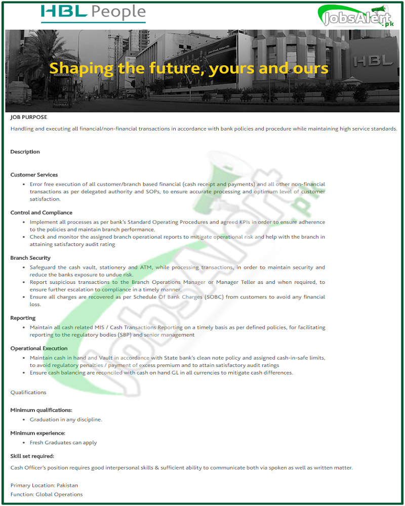 HBL Bank Jobs